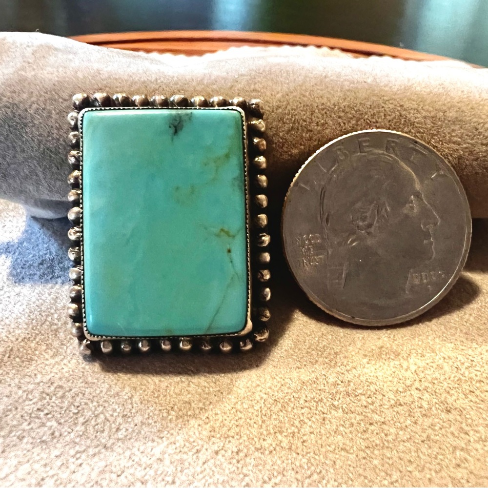 Vintage Don Lucas turquoise & sterling silver ring size 5.5